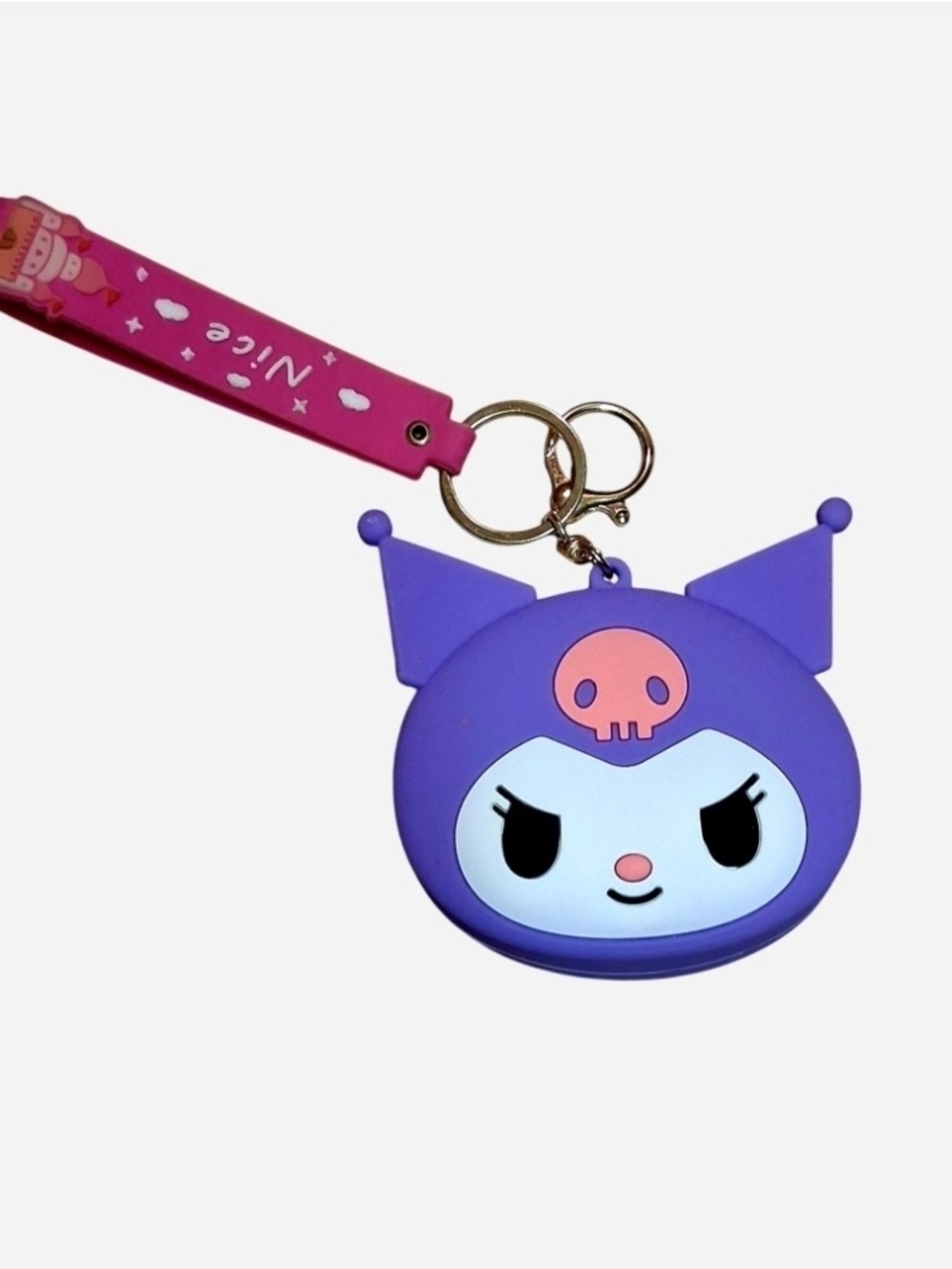 Kuromi Purple Silicone Coin Pouch Keychain